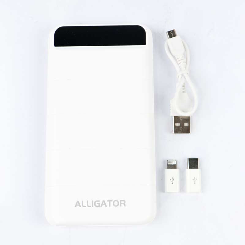 پاور بانک 10000 الیگیتور Alligator AG-010 سفید (گارانتی 6 ماهه)