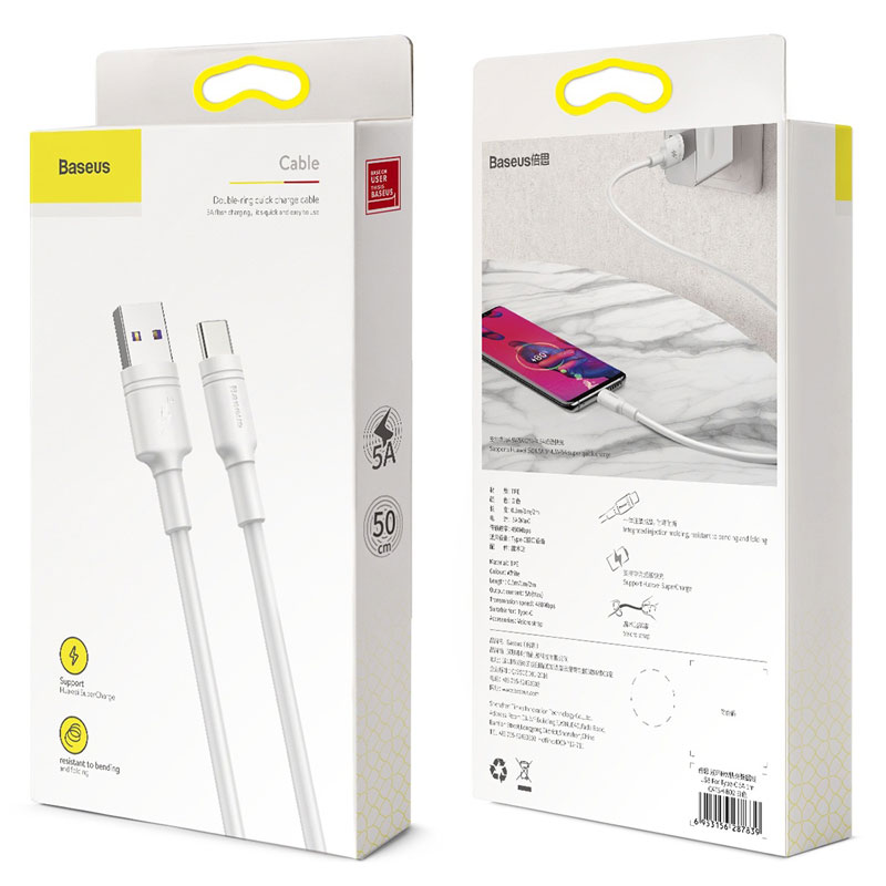 کابل فست شارژ Baseus Catsh-A02 Type-C 5A 0.5m