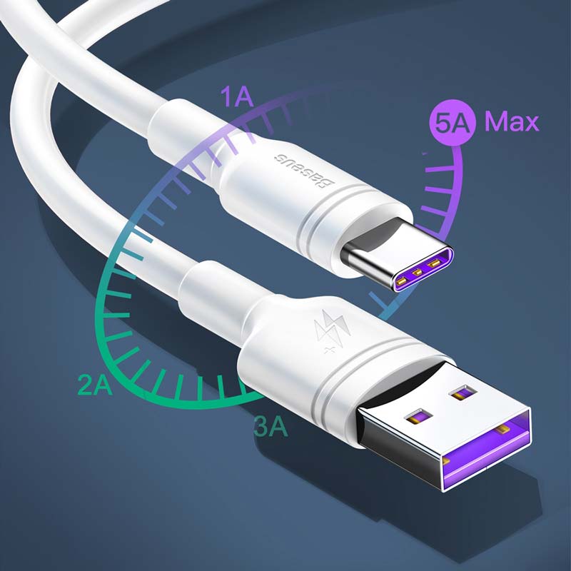 کابل فست شارژ Baseus Catsh-A02 Type-C 5A 0.5m