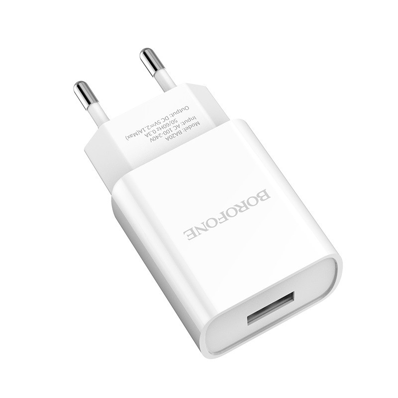 کلگی شارژ Borofone BA20A Sharp 2.1A EU Plug