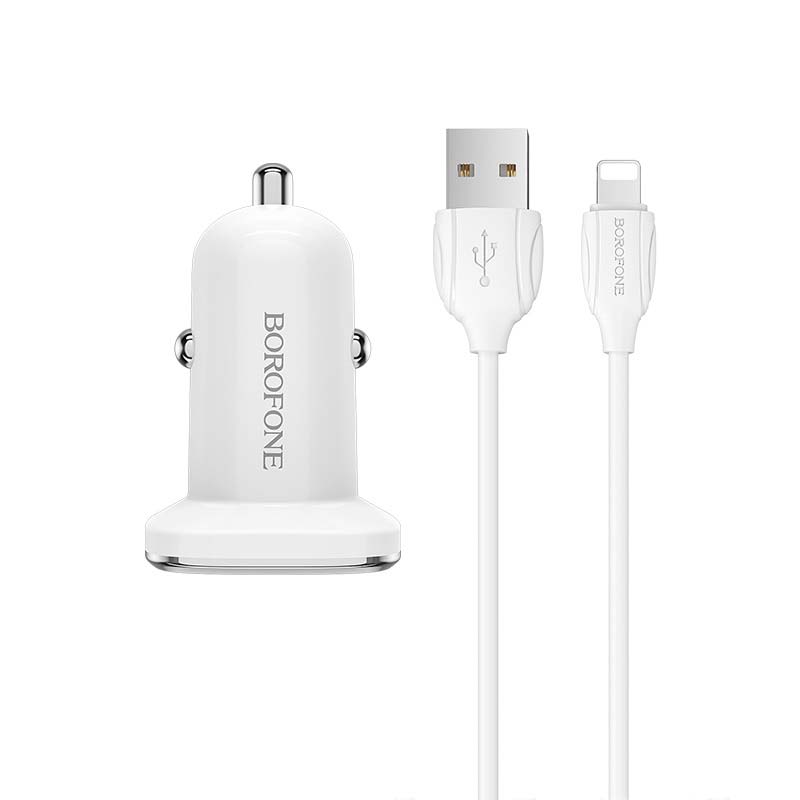 شارژر فندکی Borofone Lasting Power BZ12 + کابل آیفونی (گارانتی 6 ماهه)