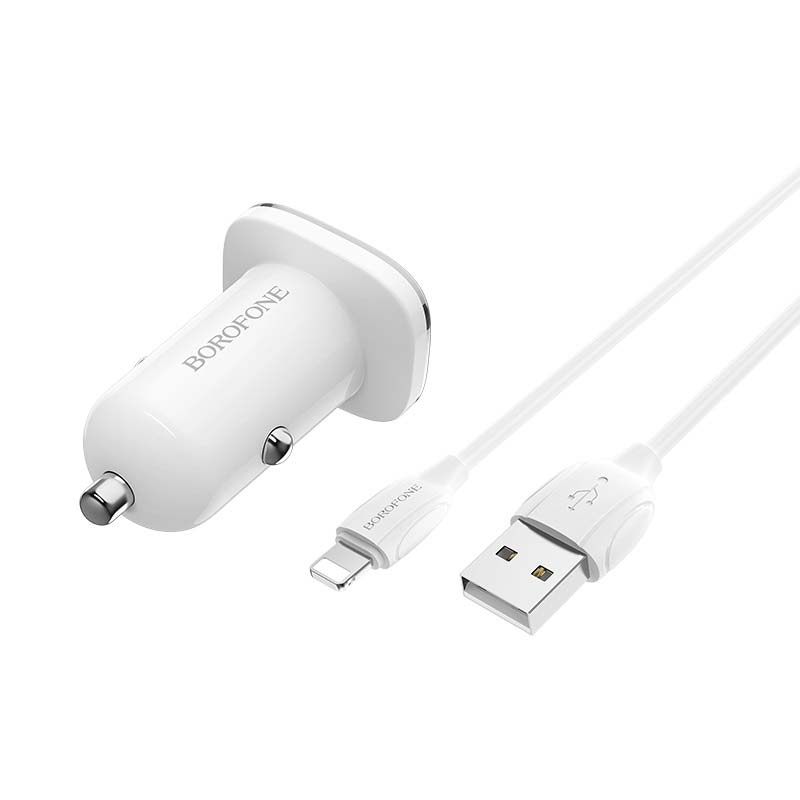 شارژر فندکی Borofone Lasting Power BZ12 + کابل آیفونی (گارانتی 6 ماهه)