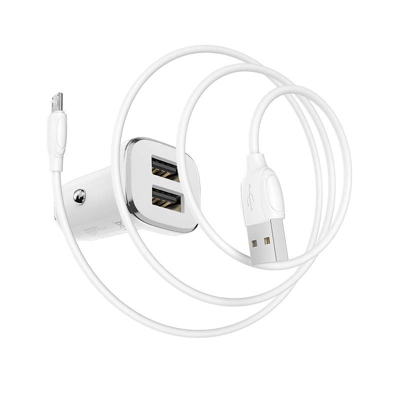 شارژر فندکی Borofone Lasting Power BZ12 + کابل میکرو یو اس بی (گارانتی 6 ماهه)