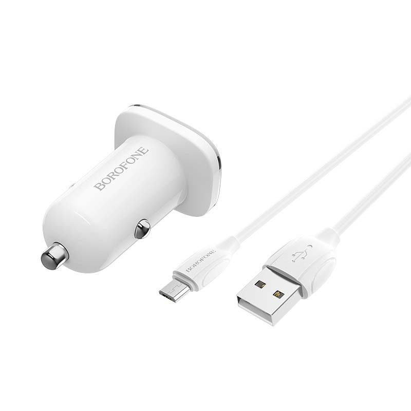 شارژر فندکی Borofone Lasting Power BZ12 + کابل میکرو یو اس بی (گارانتی 6 ماهه)
