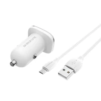 شارژر فندکی Borofone Lasting Power BZ12A + کابل میکرو یو اس بی (گارانتی 6 ماهه)
