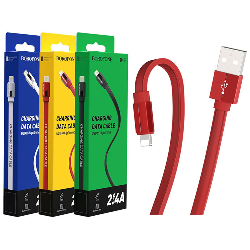 کابل آیفونی Borofone Glory BU8 2.4A 1.2m (گارانتی 6 ماهه)