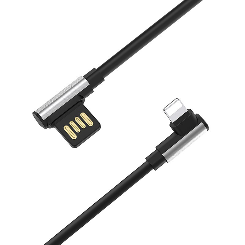 کابل آیفونی Borofone Ice Steel BU5 2.4A 1.2m یکسر L (گارانتی 6 ماهه)