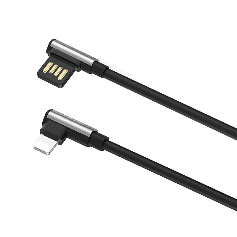 کابل آیفونی Borofone Ice Steel BU5 2.4A 1.2m یکسر L (گارانتی 6 ماهه)