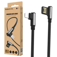 کابل آیفونی Borofone Ice Steel BU5 2.4A 1.2m یکسر L (گارانتی 6 ماهه)