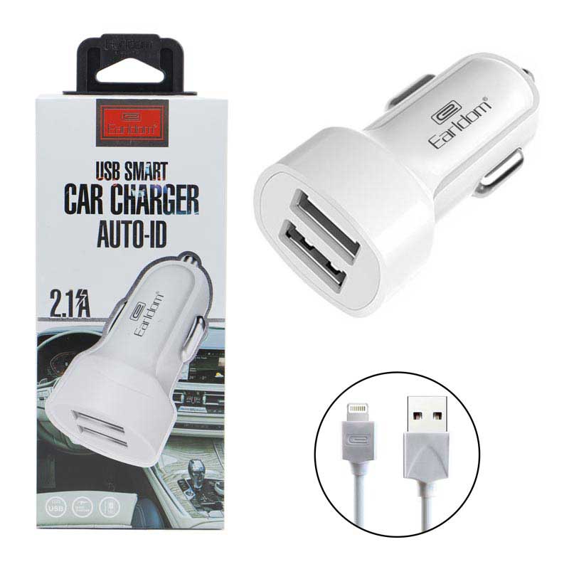 شارژر فندکی Earldom ES-132 + کابل آیفونی