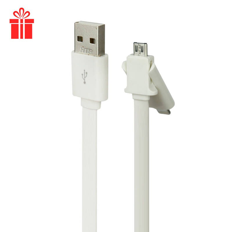 کابل 2 سر Flat 2 in 1 Lightning / MicroUSB 1m