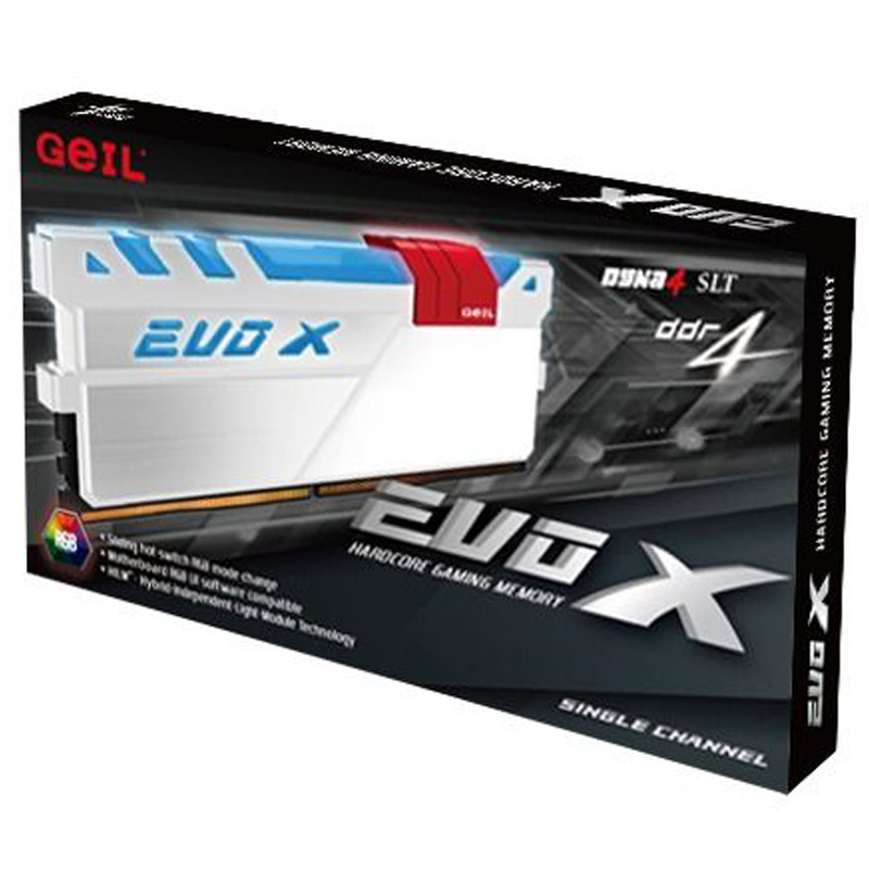 رم کامپیوتر Geil Evo X DDR4 16GB 2400MHz CL16 RGB Single