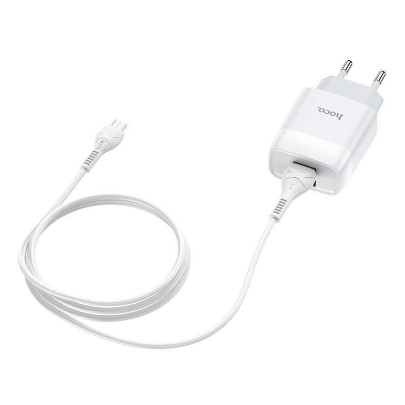 شارژر دیواری Hoco C73A + کابل میکرو یو اس بی (گارانتی 12 ماهه)
