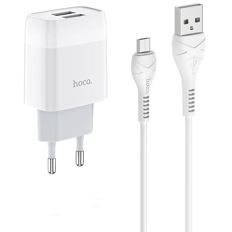 شارژر دیواری Hoco C73A + کابل میکرو یو اس بی (گارانتی 12 ماهه)
