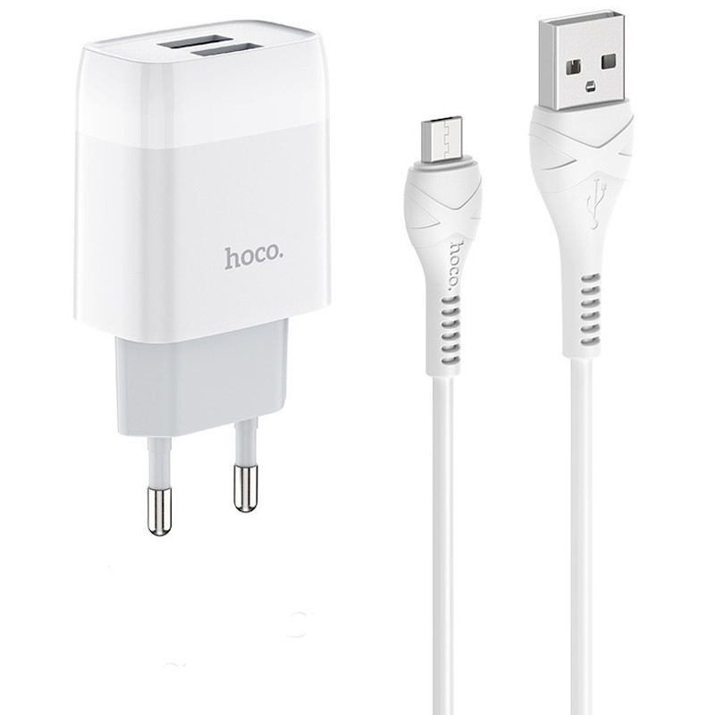 شارژر دیواری Hoco C73A + کابل میکرو یو اس بی (گارانتی 12 ماهه)