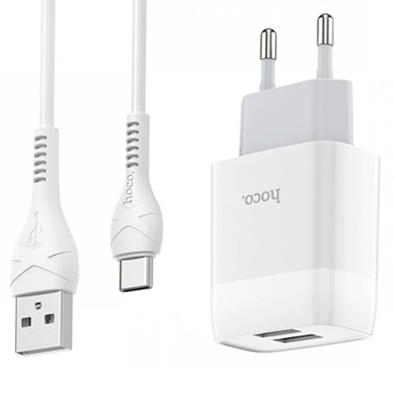 شارژر دیواری Hoco C73A + کابل Type-C (گارانتی 12 ماهه)