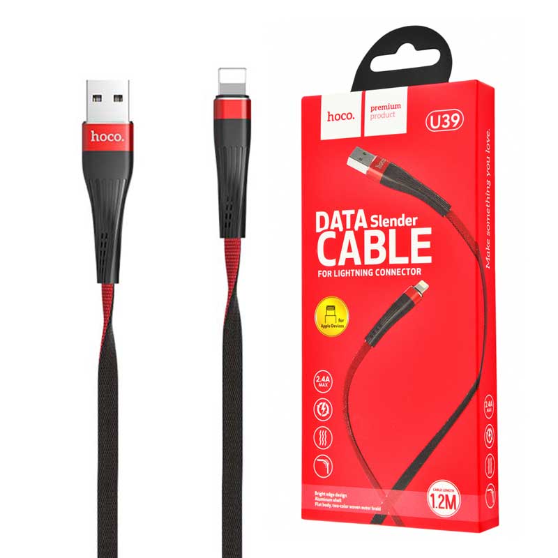 کابل آیفونی Hoco U39 Slender 1.2m (گارانتی 12 ماهه)