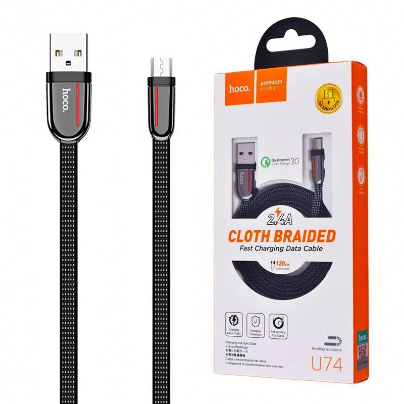 کابل میکرو یو اس بی Hoco U74 Grand 1.2m (گارانتی 12 ماهه)
