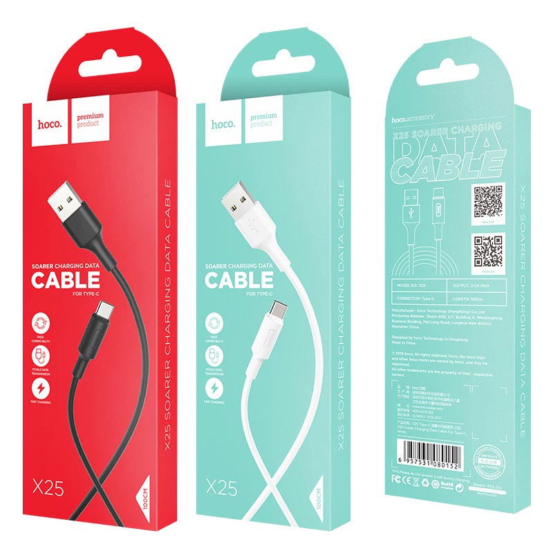 کابل Hoco X25 Soarer Type-C 1m (گارانتی 12 ماهه)