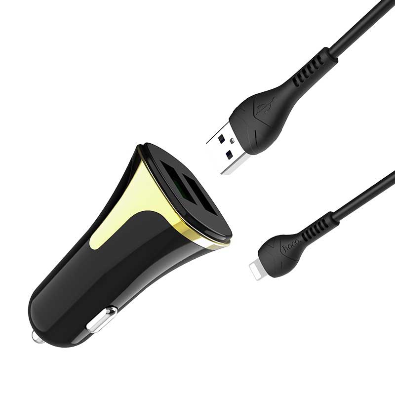 شارژر فندکی فست شارژ هوکو Hoco Z31 + کابل آیفونی (گارانتی 6 ماهه)