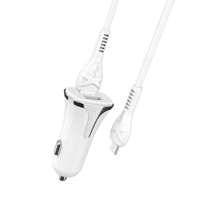 شارژر فندکی Hoco Z31 + کابل میکرو یو اس بی (گارانتی 12 ماهه)