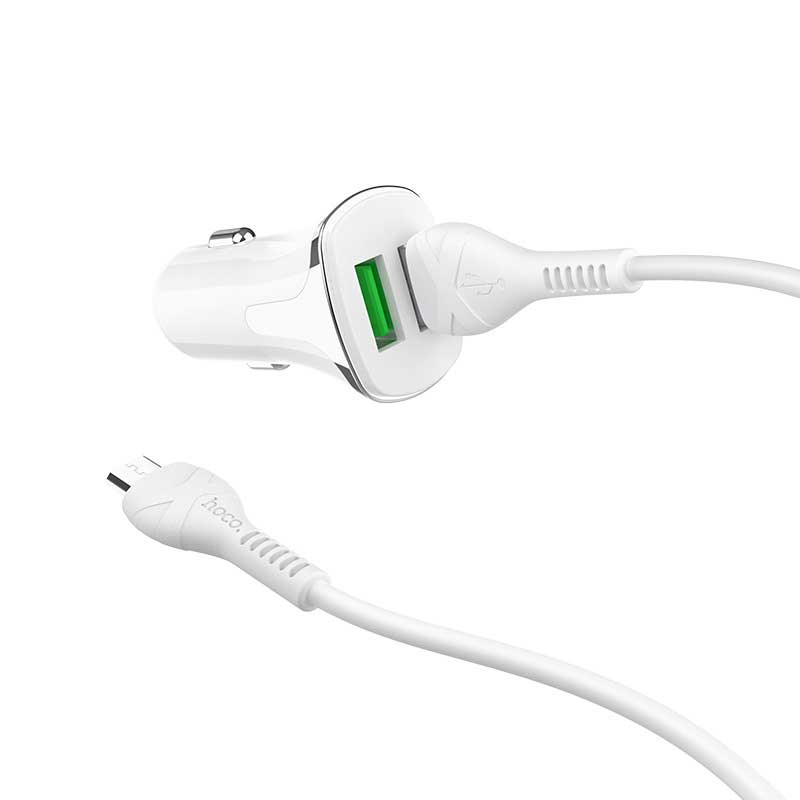 شارژر فندکی Hoco Z31 + کابل میکرو یو اس بی (گارانتی 12 ماهه)