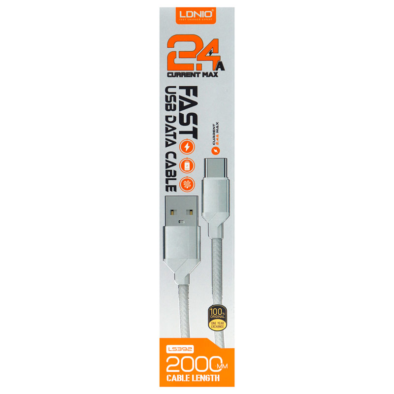 کابل کنفی میکرو یو اس بی فست شارژ LDNIO LS392 2.4A 2m