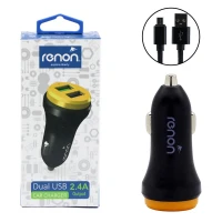 شارژر فندکی Renon RN-145 + کابل میکرو یو اس بی