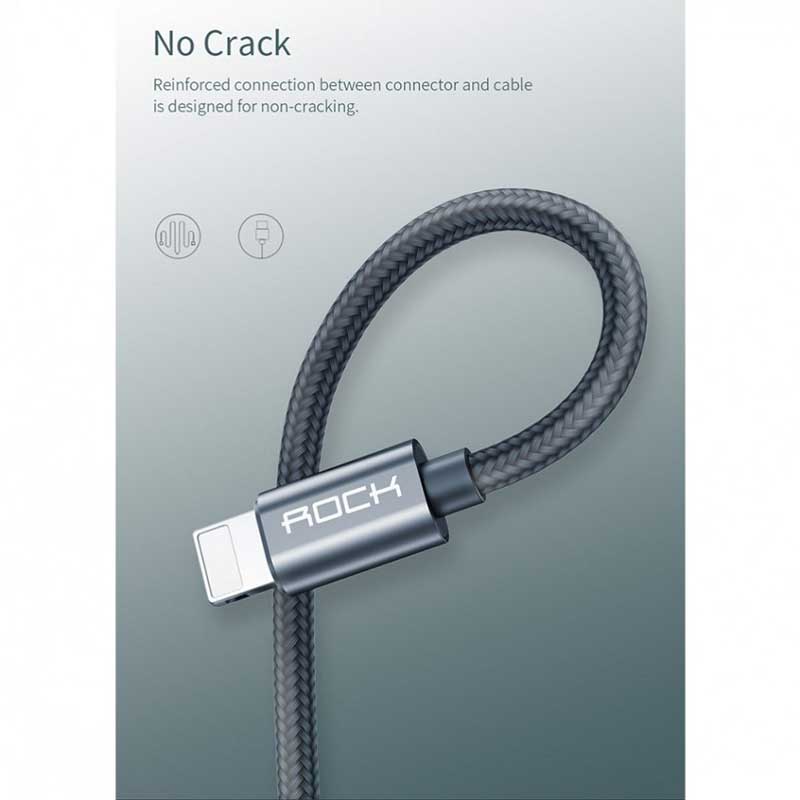 کابل کنفی Rock C6 Type-C to Lightning 1m