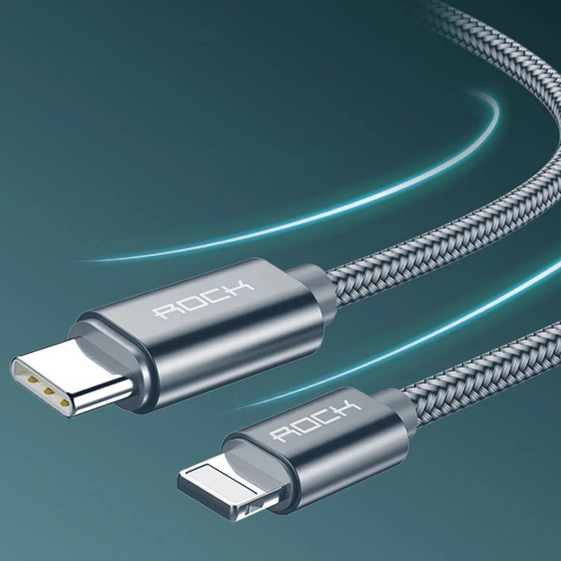 کابل کنفی Rock C6 Type-C to Lightning 1m