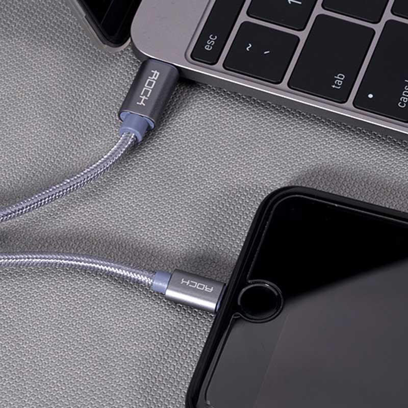 کابل کنفی Rock C6 Type-C to Lightning 1m