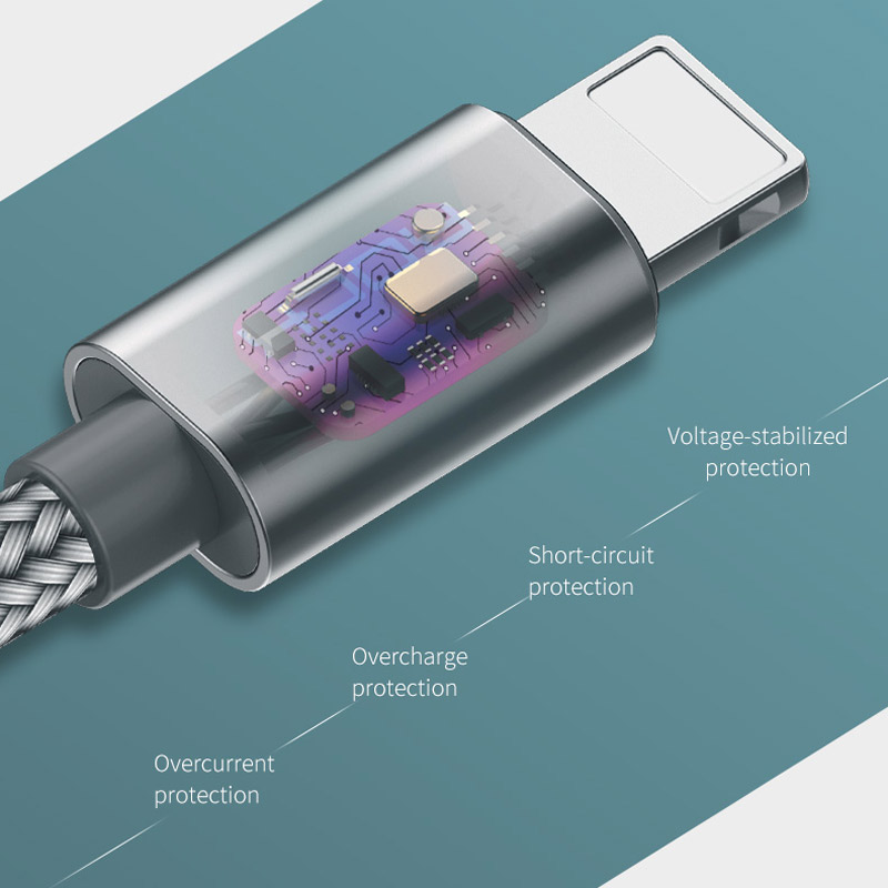 کابل کنفی Rock C6 Type-C to Lightning 1m