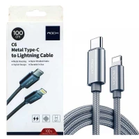 کابل کنفی Rock C6 Type-C to Lightning 1m
