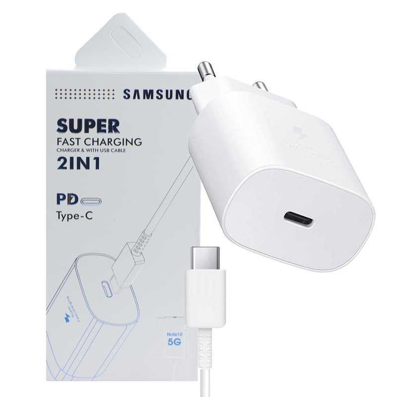 شارژر دیواری فست شارژ Samsung Note 10 Type-C + کابل تبدیل تایپ سی