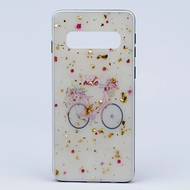 قاب ماربل فانتزی طلایی Samsung S10 کد7