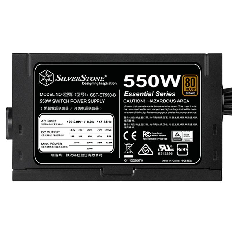پاور 550 وات سیلوراستون SilverStone Essential SST-ET550-B Bronze