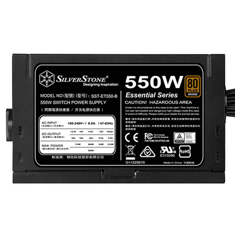 پاور 550 وات سیلوراستون SilverStone Essential SST-ET550-B Bronze