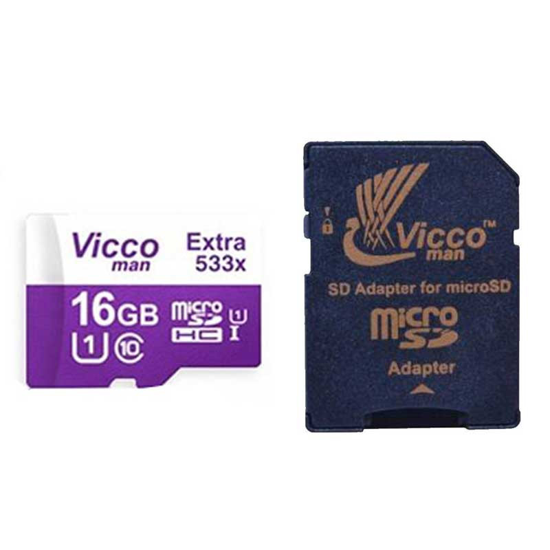 رم میکرو 16 گیگ ویکومن Vicco Extra U1 80MB/s + خشاب