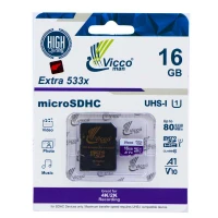 رم میکرو 16 گیگ ویکومن Vicco Extra U1 80MB/s + خشاب