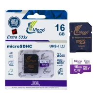 رم میکرو 16 گیگ ویکومن Vicco Extra U1 80MB/s + خشاب