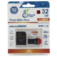 رم میکرو 32 گیگ ویکومن Vicco Final All In One U3 A1 90MB/s + رم ریدر