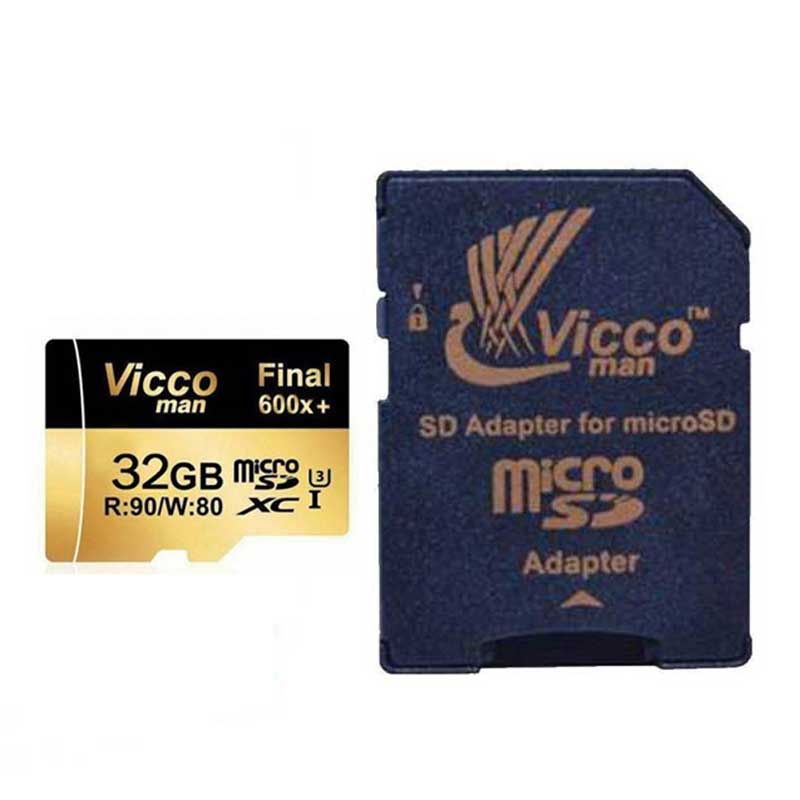 رم میکرو 32 گیگ ویکومن Vicco Final U3 A1 90MB/s + خشاب
