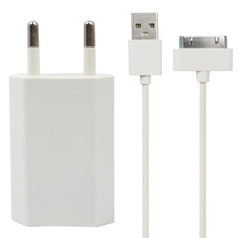 شارژر دیواری iPhone 4 پک شیشه ای + کابل آیفونی