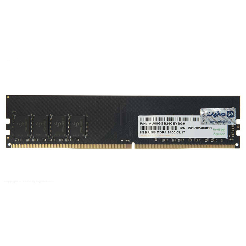 رم کامپیوتر Apacer DDR4 8GB 2400MHz CL17 Single