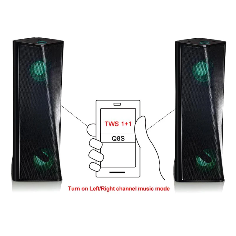 اسپیکر بلوتوثی رم و فلش خور Kisonli Q8S