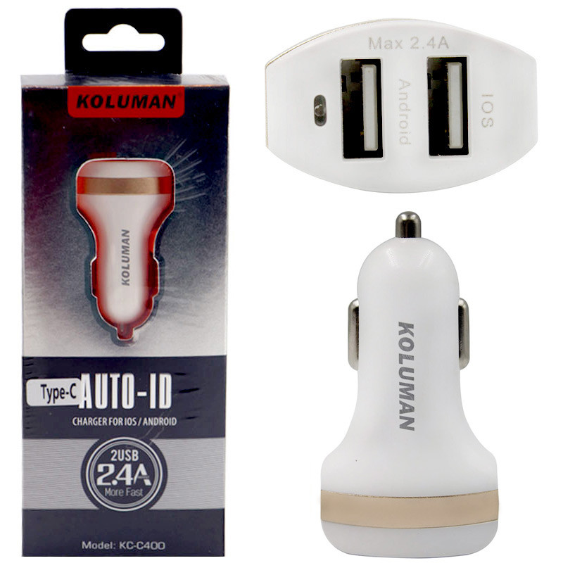 شارژر فندکی Koluman KC-C400 + کابل Type-C