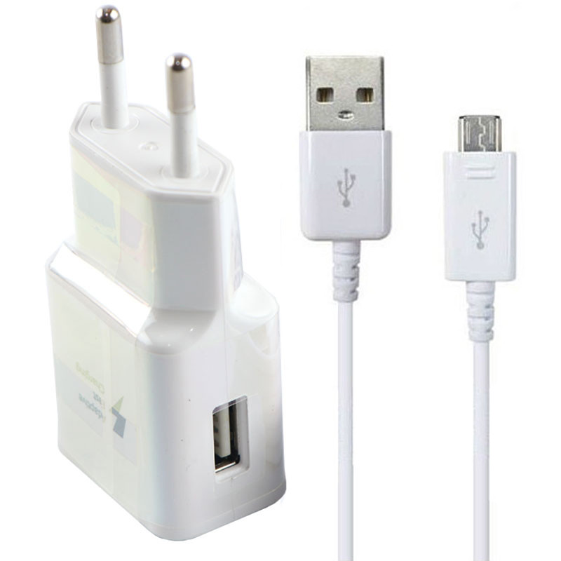 شارژر دیواری فست شارژ Samsung Travel S6 2.1A + کابل میکرو یو اس بی