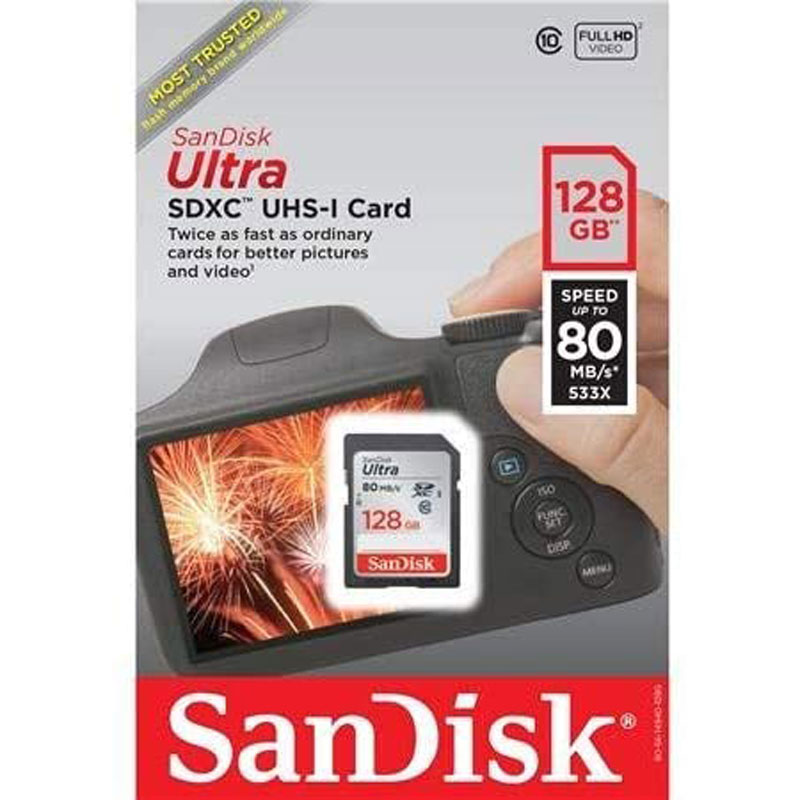 رم اس دی 128 گیگ سن دیسک SanDisk Ultra U1 80MB/s