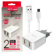 شارژر دیواری فست شارژ TSCO TTC54 Q3.0 + کابل میکرو یو اس بی
