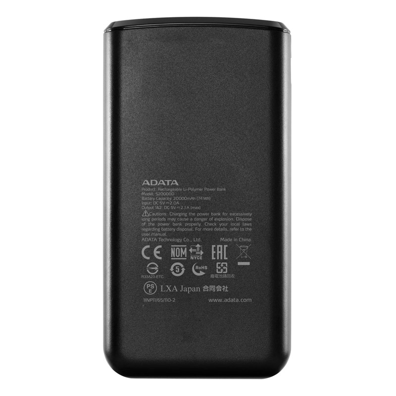 پاور بانک ۲۰۰۰۰ ای دیتا Adata S20000D